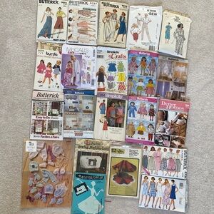 Lot of 20 Vintage Sewing Patterns (Cut and Uncut) and 1 Knitting Leaflet